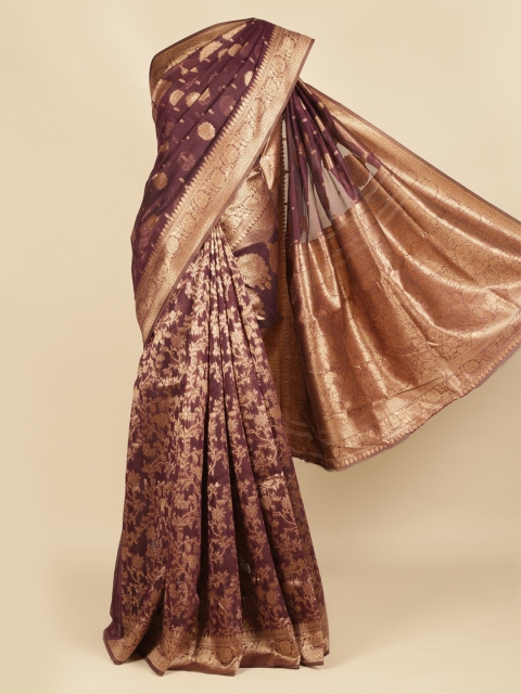 

Pothys Violet Woven Design Jute Silk Saree