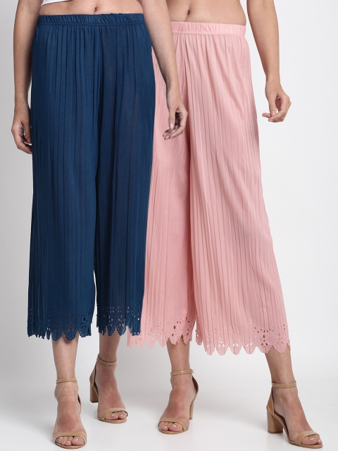 

NEUDIS Women Blue Regular Fit Solid Culottes