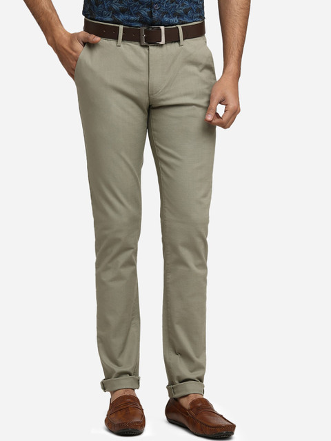 

Greenfibre Men Beige Slim Fit Solid Regular Trousers