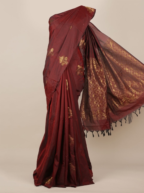 

Pothys Maroon Woven Design Silk Cotton Saree