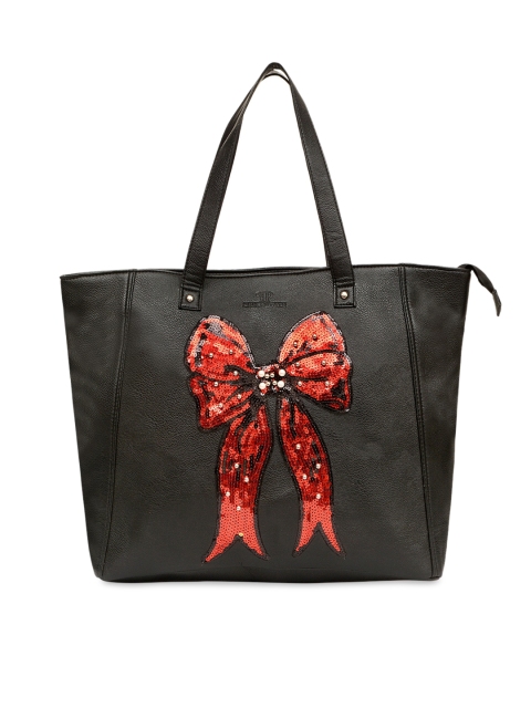 

Pink Potato Black & Red Embellished Shoulder Bag
