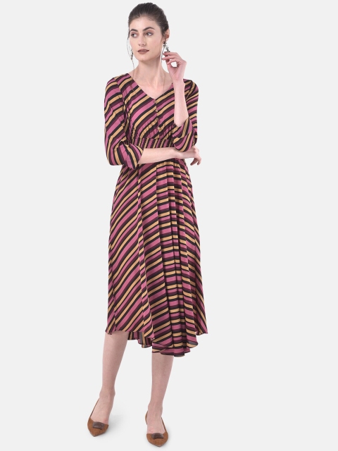 

Eavan Women Multicoloured Striped Fit and Flare Dress, Multi