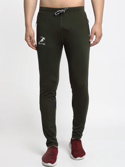 

GRACIT Men Olive Green Solid Slim-Fit Track Pants