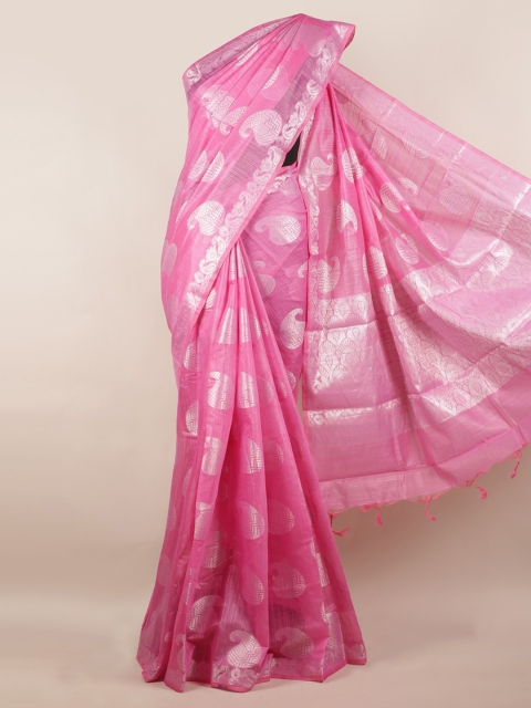 

Pothys Pink Woven Design Cotton Blend Saree