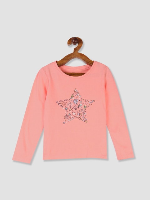 

GAP Girls Pink Printed Round Neck T-shirt