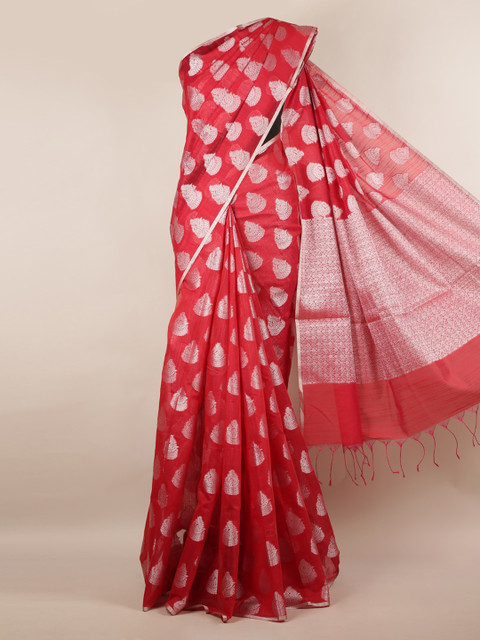 

Pothys Red Woven Design Cotton Blend Saree