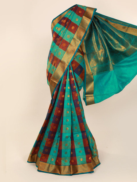 

Pothys Multicoloured Checked Art Silk Saree, Multi