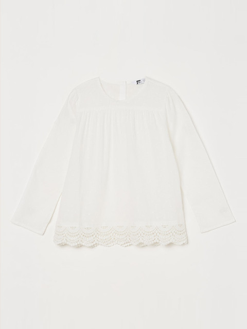 

Fame Forever by Lifestyle Girls Off White Solid Cotton Top