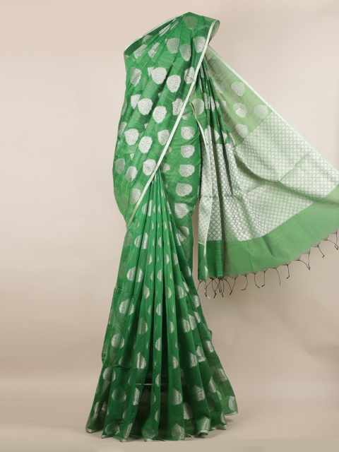 

Pothys Green Woven Design Cotton Blend Saree
