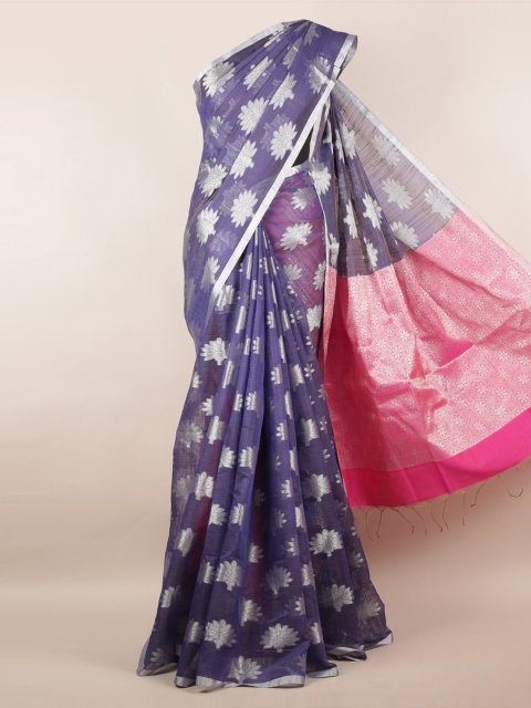

Pothys Blue Woven Design Cotton Blend Saree