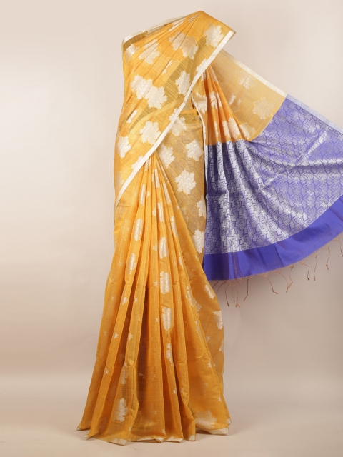 

Pothys Mustard Woven Design Cotton Blend Saree