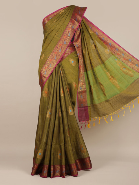 

Pothys Green Woven Design Cotton Blend Saree