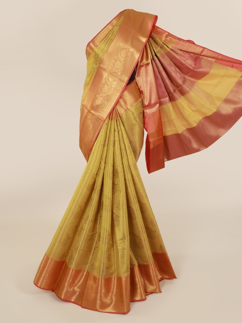 

Pothys Mustard Woven Design Cotton Blend Saree