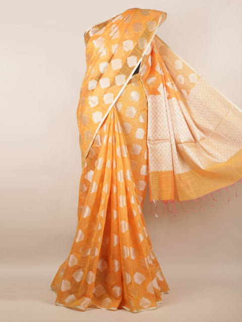 

Pothys Mustard Woven Design Cotton Blend Saree