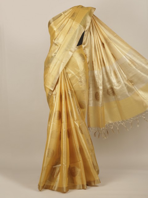

Pothys Yellow Woven Design Tissue Saree