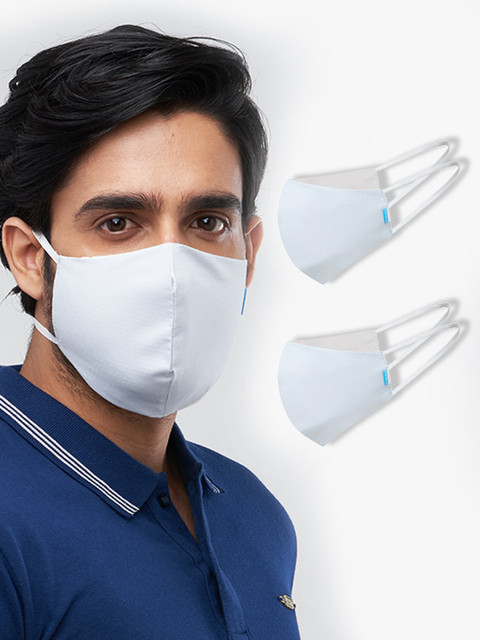 

Welspun Unisex Pack Of 2 Blue 2-Ply Reusable Outdoor Protective Masks