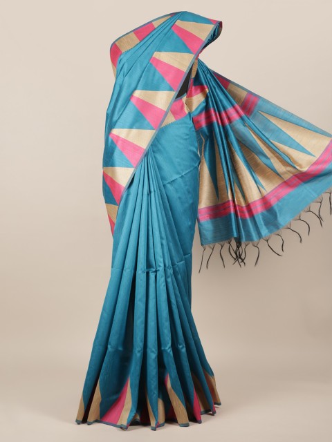 

Pothys Blue Woven Design Jute Silk Saree