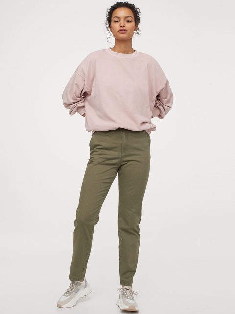 

H&M Women Green Cotton Chinos