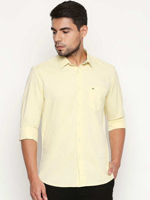 

Basics Men Yellow Slim Fit Solid Casual Shirt