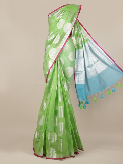 

Pothys Green Woven Design Cotton Blend Saree