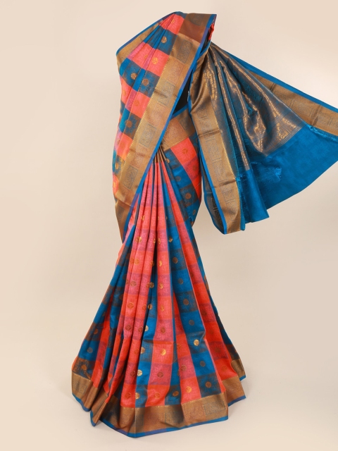 

Pothys Red & Blue Art Silk Striped Saree