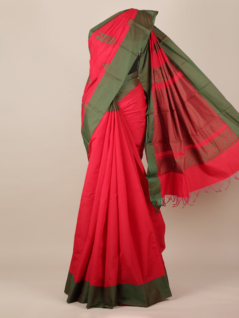

Pothys Pink Printed Silk Cotton Saree