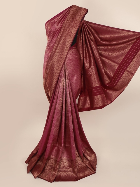 

Pothys Burgundy Woven Design Pure Silk Saree