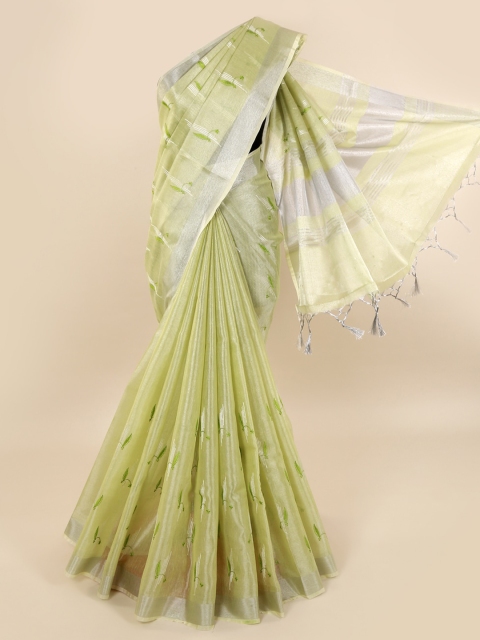 

Pothys Green Woven Design Cotton Blend Saree