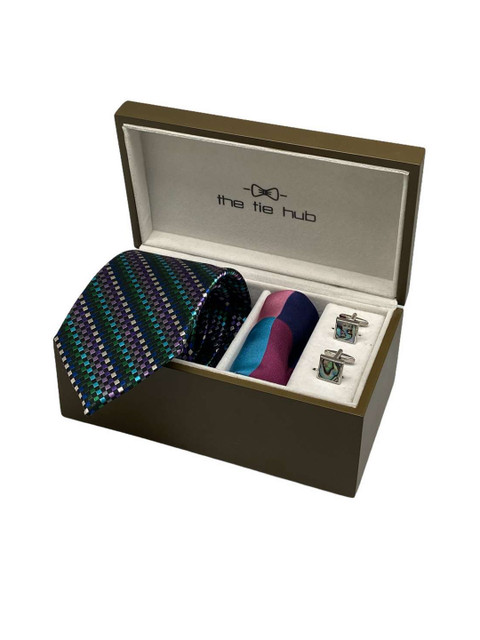 

The Tie Hub Men Multicoloured Accessory Gift Set, Green