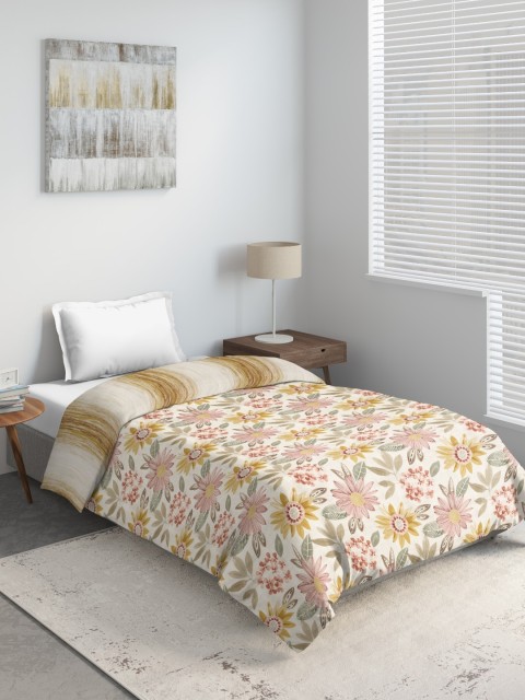 

DDecor Yellow & Pink Floral Mild Winter 210 GSM Single Bed Dohar
