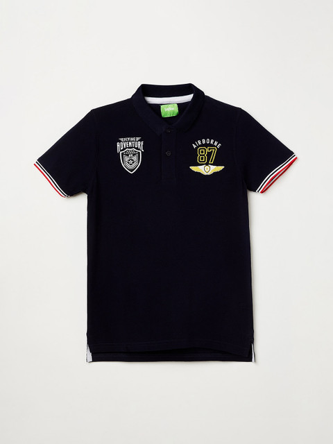 

Bossini Boys Blue Solid Polo Collar T-shirt
