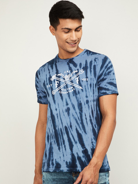 

Forca Men Navy Blue Dyed Round Neck T-shirt
