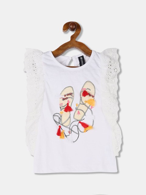 

Cherokee Girls Off-White Printed Top
