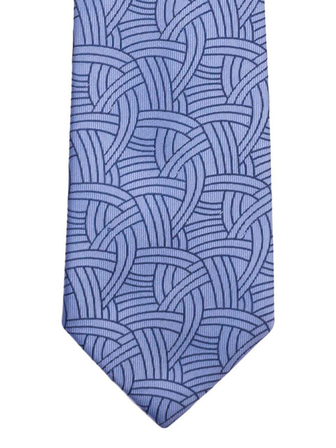 

The Tie Hub Men Blue Woven Design Silk Broad Tie