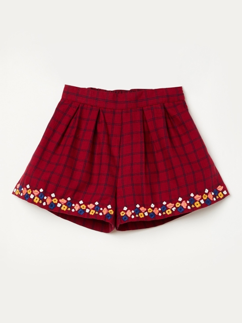 

Juniors by Lifestyle Girls Red Solid Regular Fit Regular Shorts