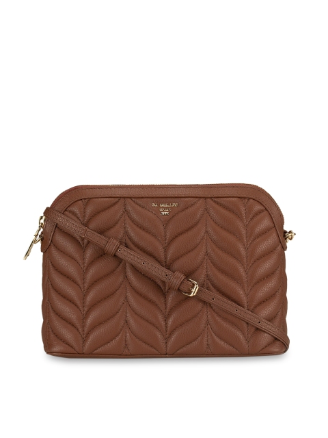 

Da Milano Brown Textured Leather Sling Bag