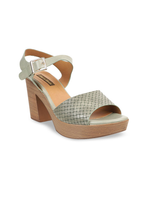 

Flat n Heels Women Green Printed Peep Toes
