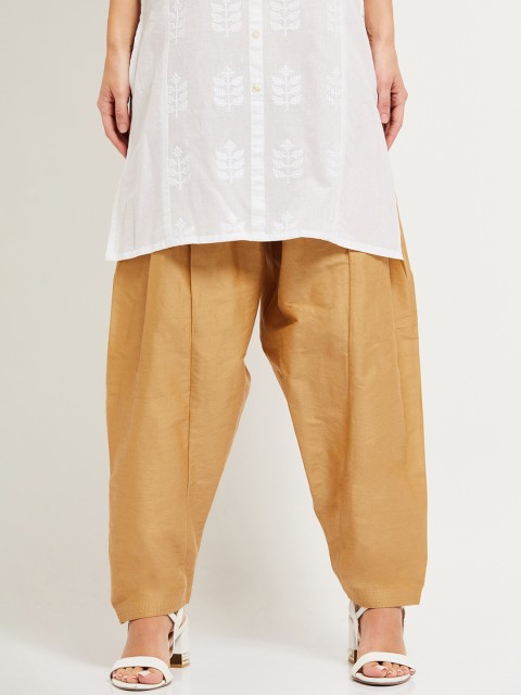 

max Women Gold-Coloured Solid Patiala
