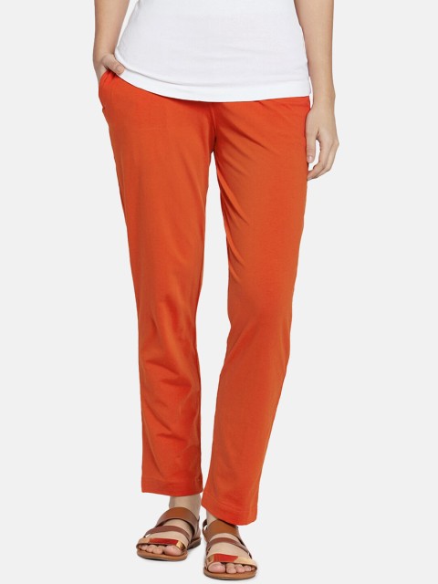 

Go Colors Women Orange Regular Fit Solid Regular Trousers