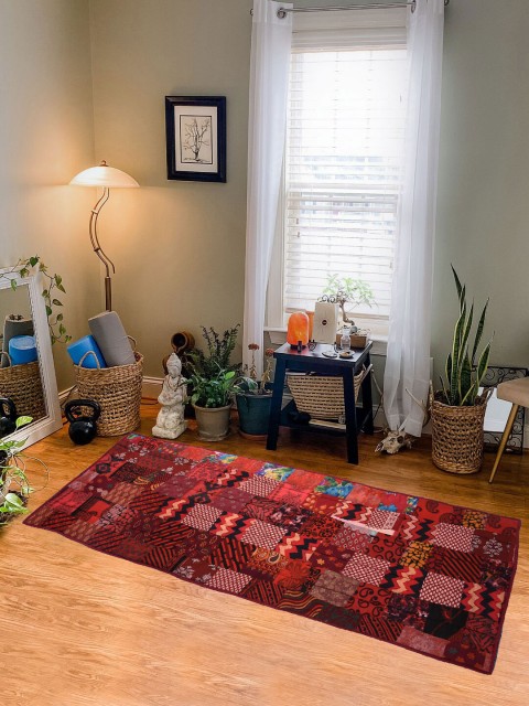 

Tistabene Red Printed Yoga Mat With Bag