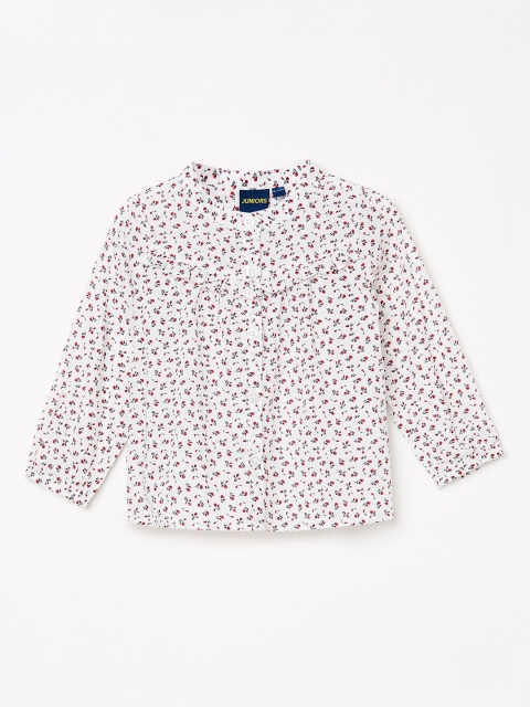 

Juniors by Lifestyle Girls White Printed Shirt Style Top
