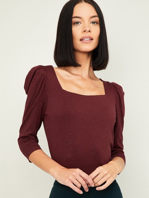 

CODE by Lifestyle Women Burgundy Solid Top