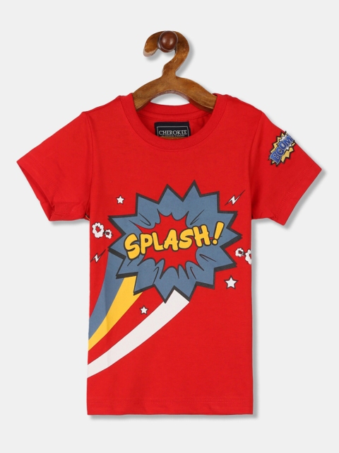 

Cherokee Boys Red Printed Round Neck T-shirt