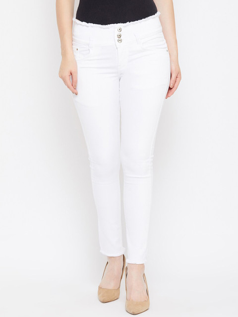 

Purple Feather Women White Skinny Fit High-Rise Clean Look Stretchable Jeans
