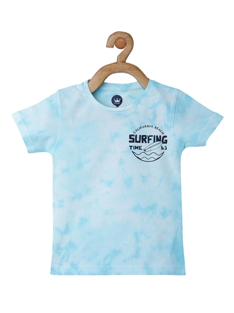 

VITAMINS Boys Blue Dyed Round Neck T-shirt