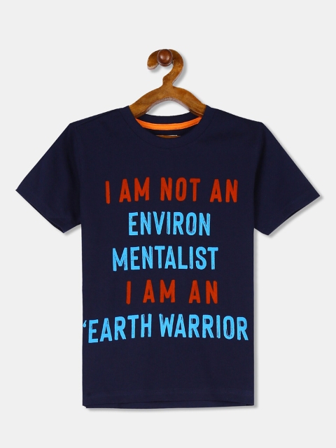 

Cherokee Boys Navy Blue Printed Round Neck T-shirt