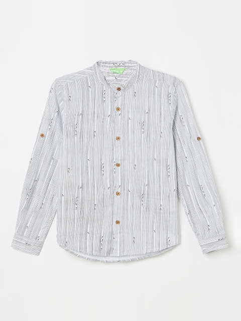 

Bossini Boys White Regular Fit Striped Casual Shirt