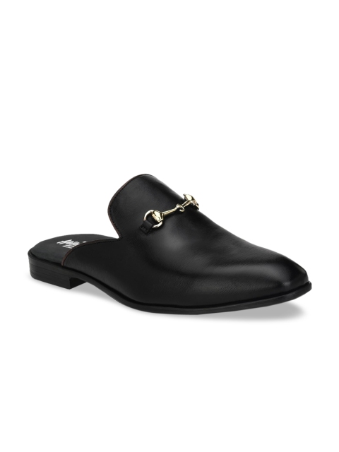 

Hitz Men Black Leather Mules