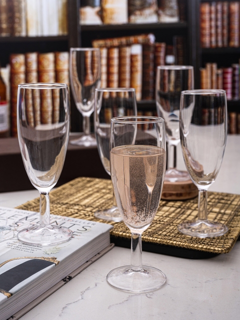 

GOODHOMES Set Of 6 Transparent Champagne Glasses 180 ml Each