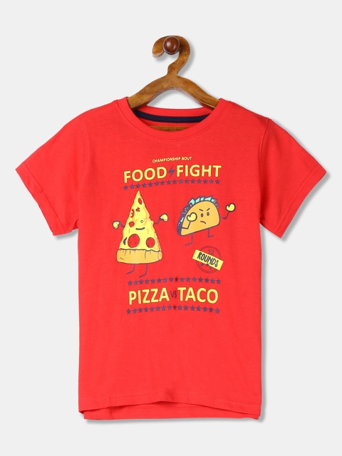 

Cherokee Boys Red Printed Round Neck T-shirt